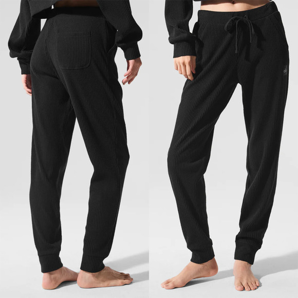 Alo Yoga Muse Ribbed 2 Piece Set Crop Hoodie Jogger Sweatpants Small *Read/Flaw - Picture 11 of 16